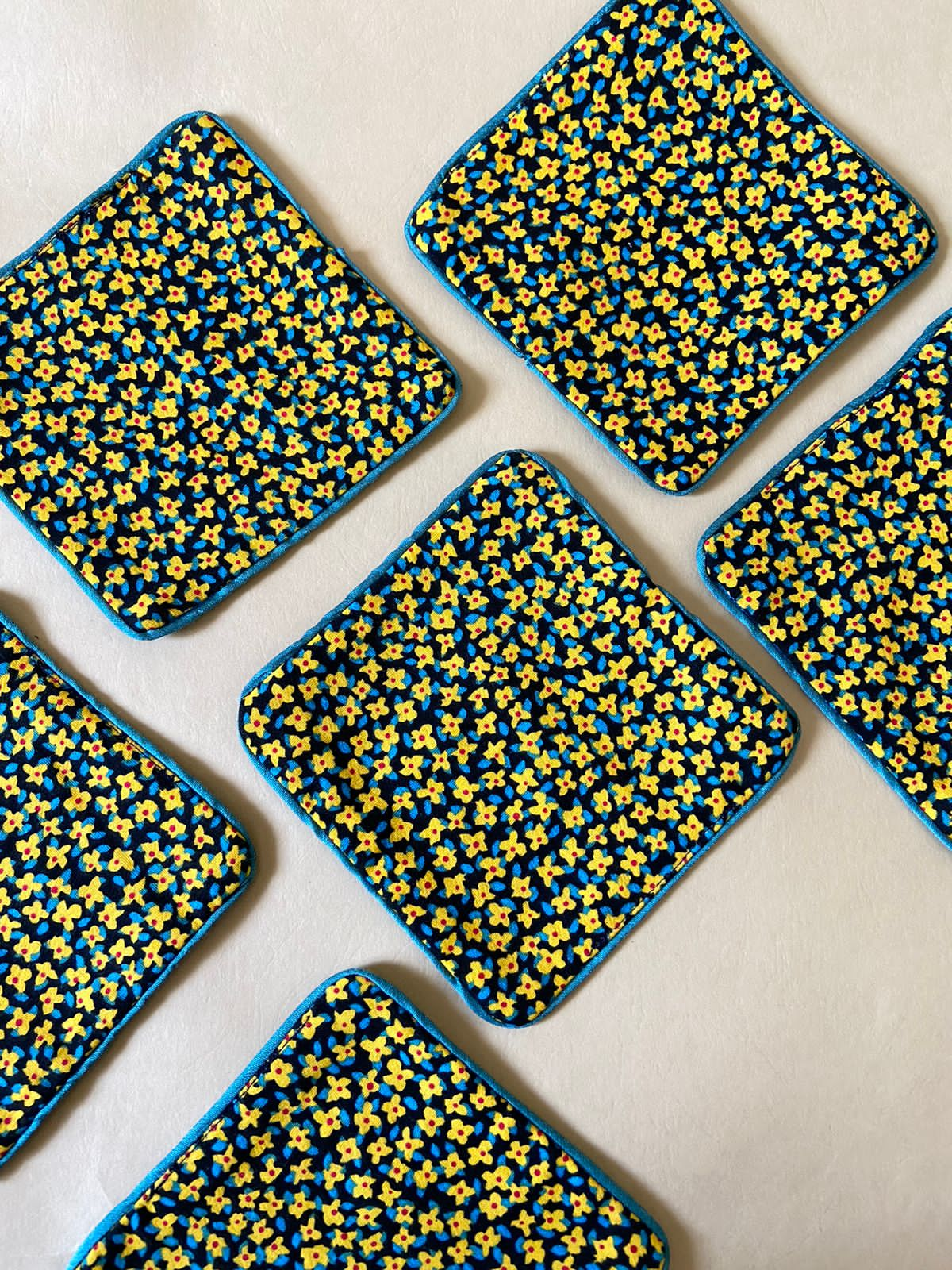 Fabric Coasters| Set of 6 | Upcycled and Zero Waste