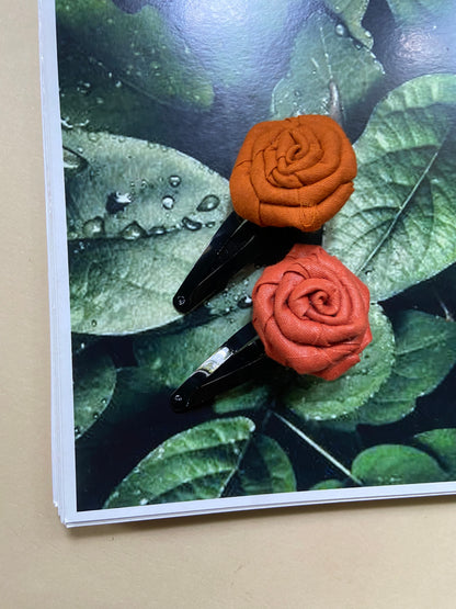 Upcycled Rose Clips | Set of 2 Hair Accessories
