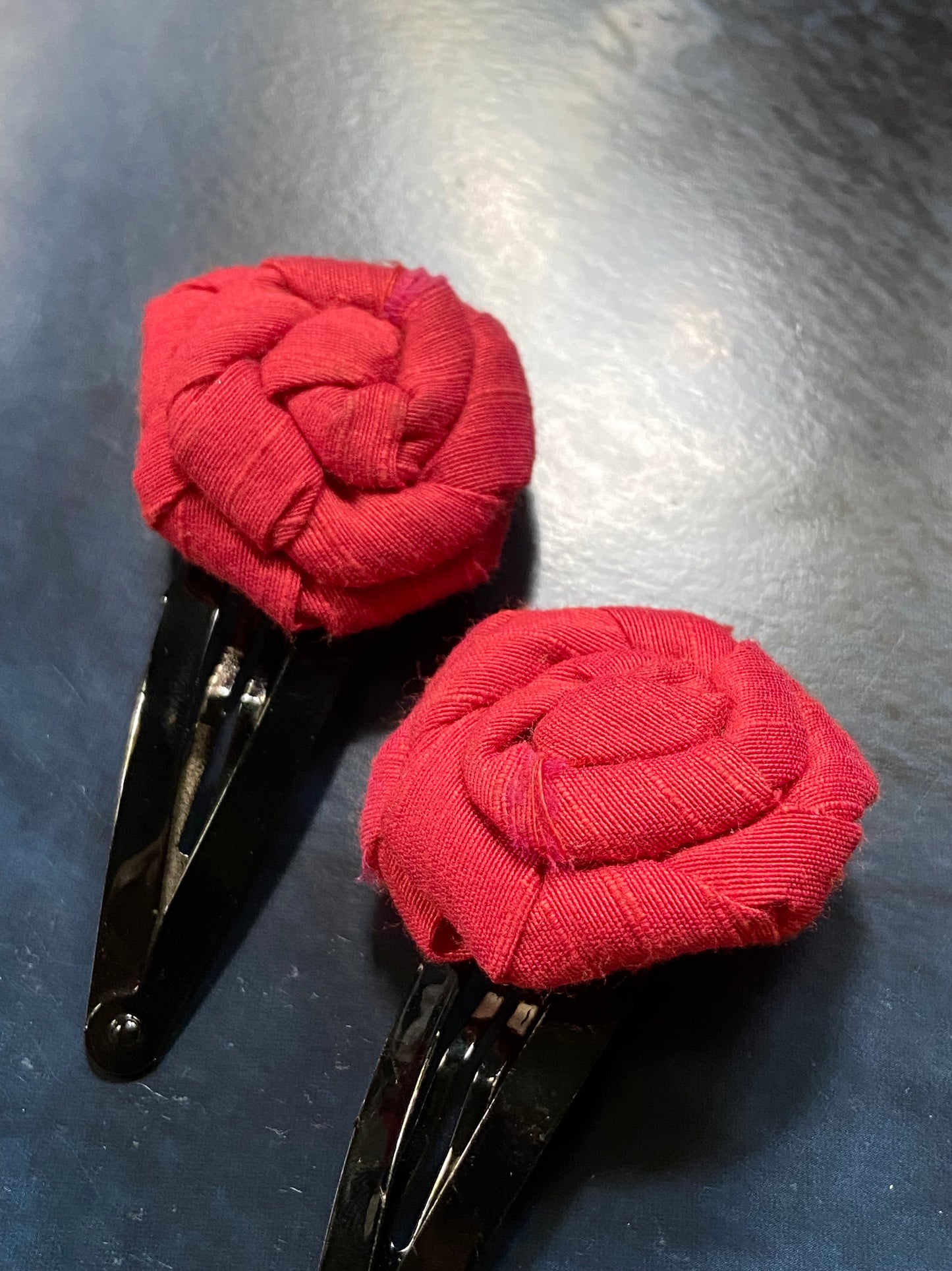 Upcycled Rose Clips | Set of 2 Hair Accessories