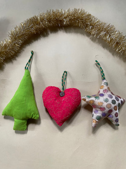 Christmas Ornaments | Medium | Upcycled Christmas Decorations | Set of 3