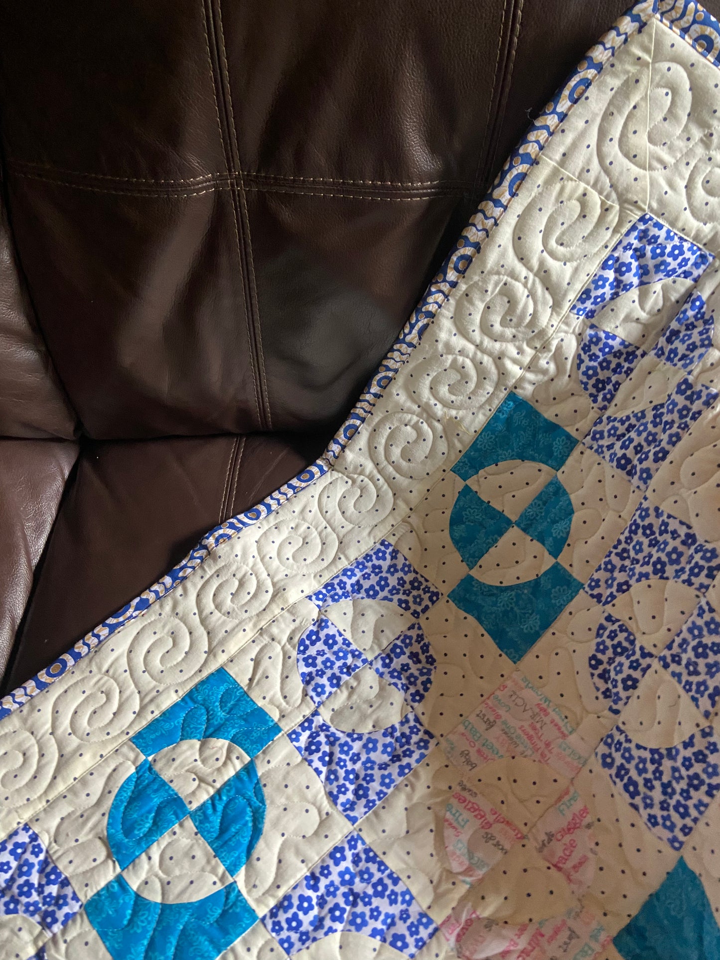 patchwork baby quilt | upcycled
