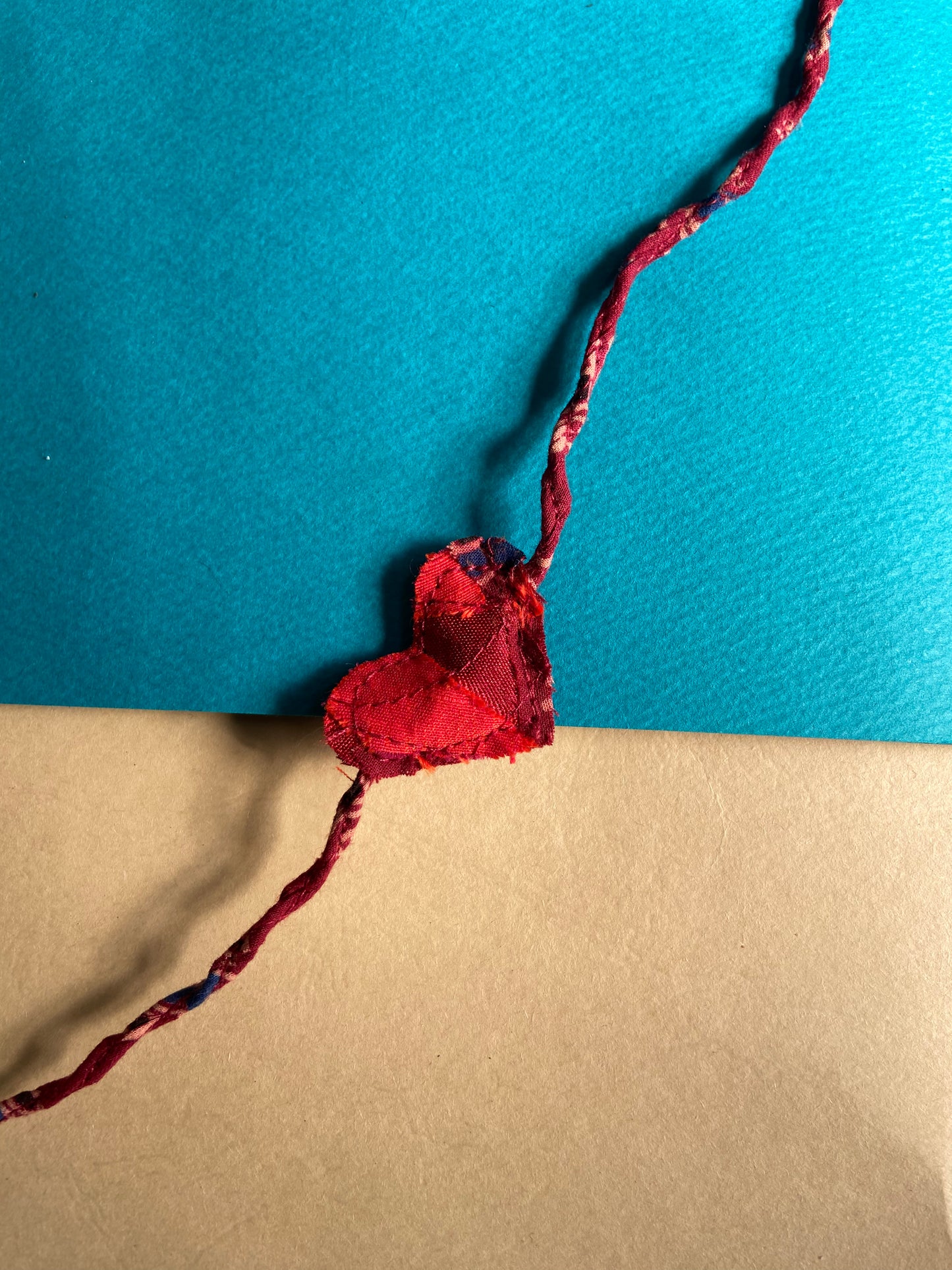 Scrap-heart-Upcycled-Rakhi-red