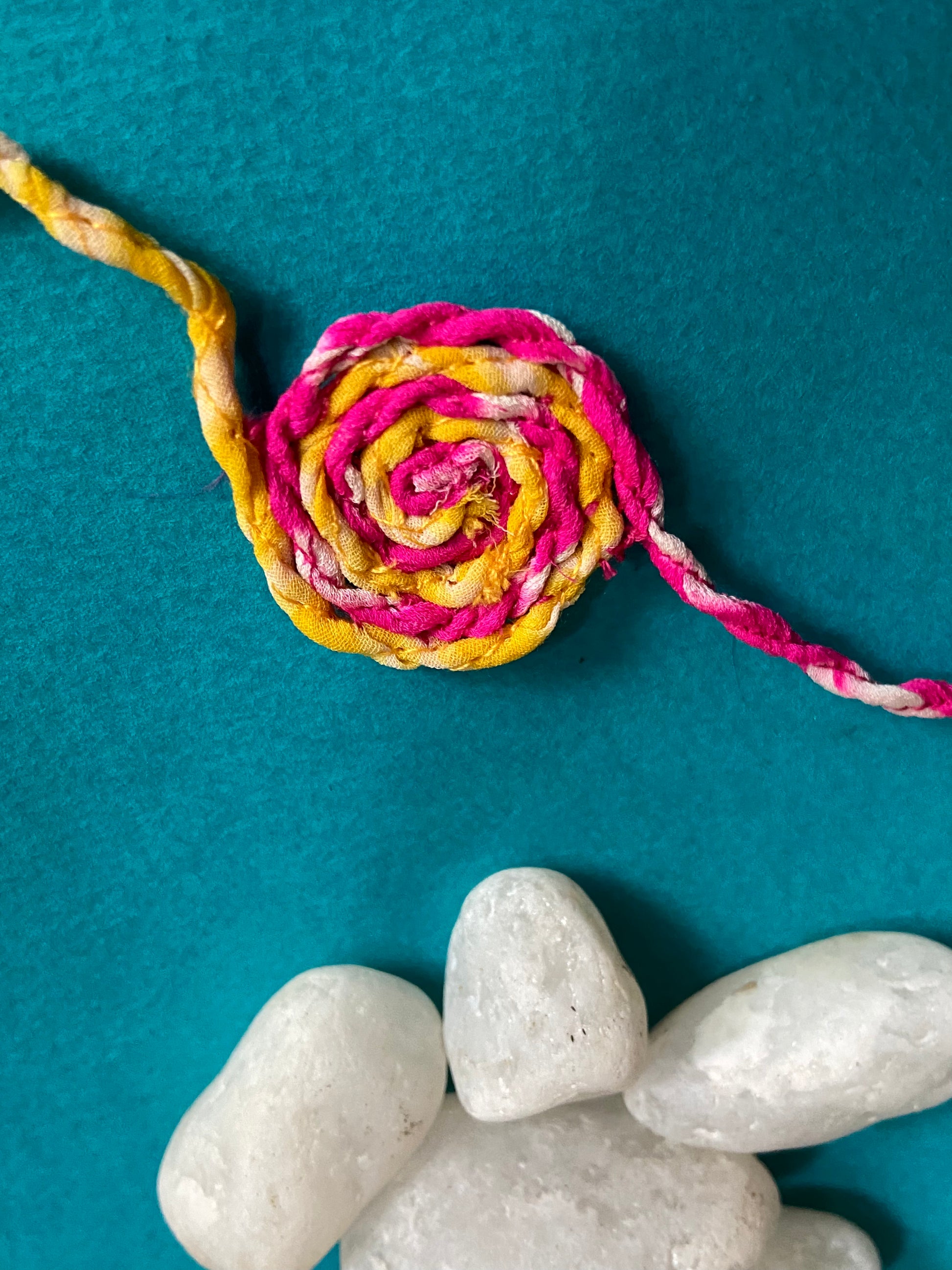 Knot-Rakhi-Upcycled-pink-close-up