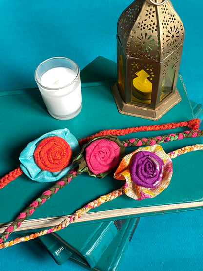 Braided rose | Upcycled Rakhi