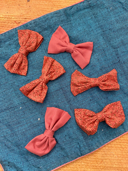 Upcycled Bow Clips | Set of 2 Hair Accessories | Upcycled & Zero Waste