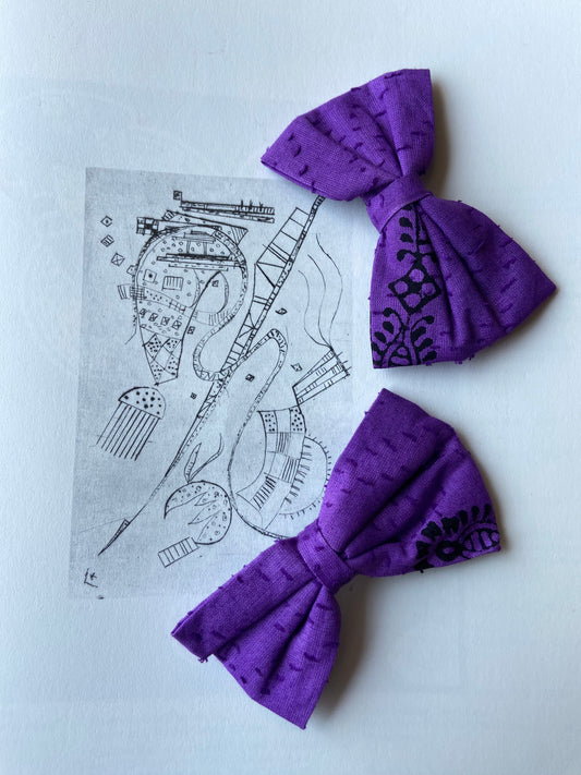 Upcycled-Bow-Clips-lavender-set