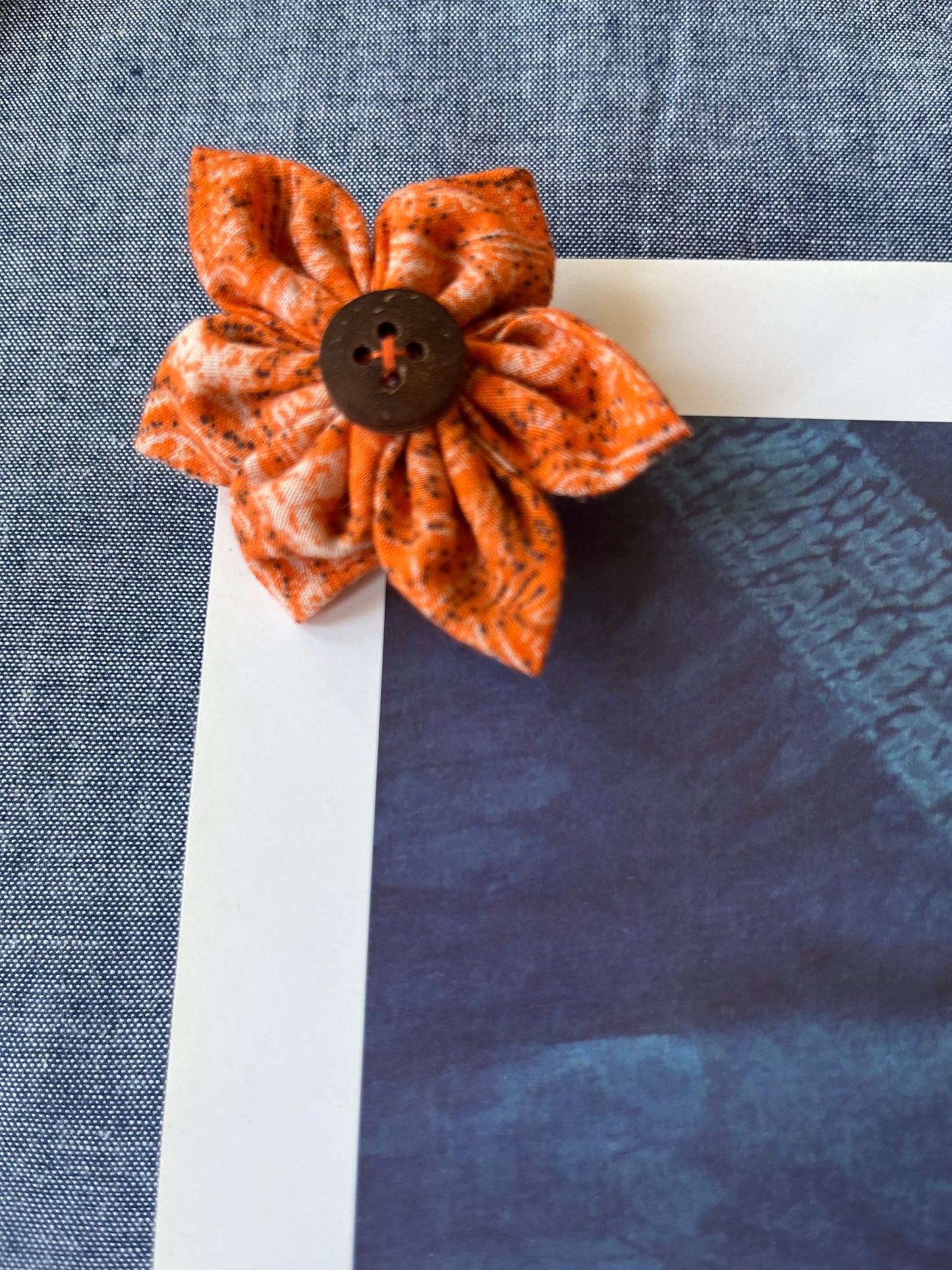 handmade-petal-flower-brooch-orange-front