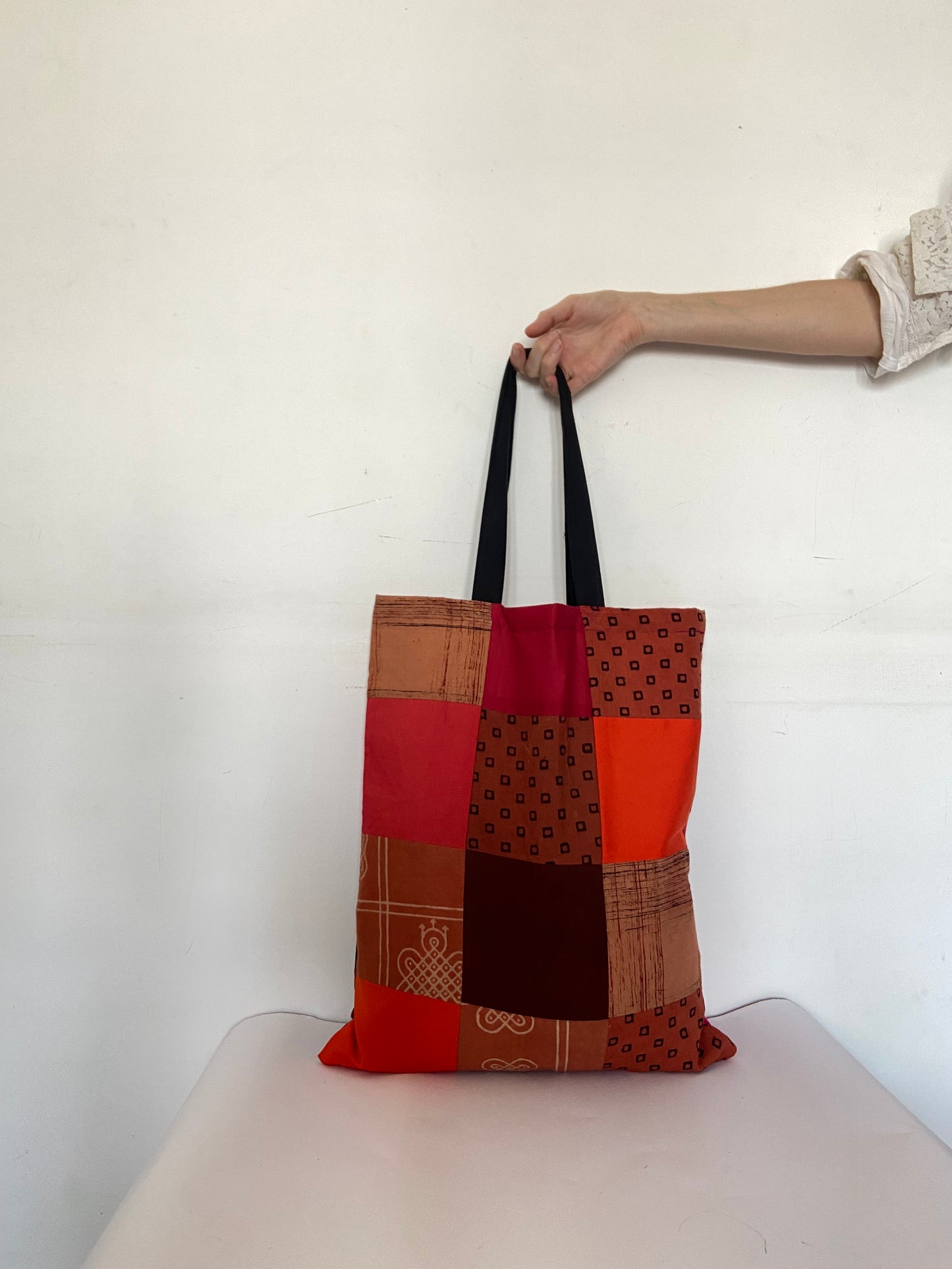 patchwork-tote-bag-upcycled-and-handmade-earthy-orange-full