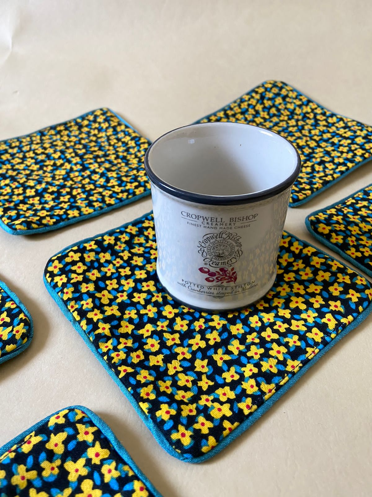 Fabric Coasters| Set of 6 | Upcycled and Zero Waste