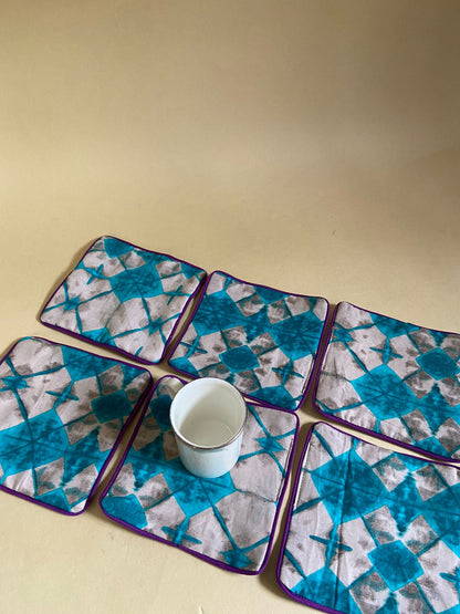 Fabric Coasters| Set of 6 | Upcycled and Zero Waste